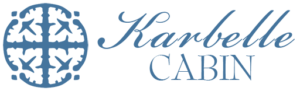 Quemahoning Dam Vacation Rental Karbelle Cabin logo in blue